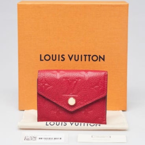 LOUIS VUITTON Scarlet Red Monogram Empreinte Leather Zoe Mini Trifold Wallet - Picture 10 of 10